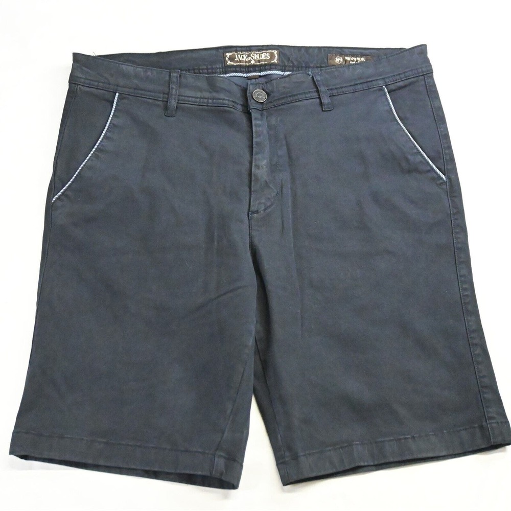 Jack of Spades‎ 34 x 10" Navy Blue Stretch Montauk Bermuda Chino Shorts